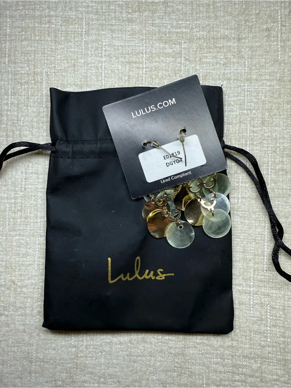 Lulu's Gold and Light Green Disc Drop Earrings - Lulu's
